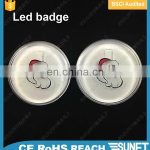 Wedding Decoration Football Quality Flashing Led Tin Badge thumbnail-3