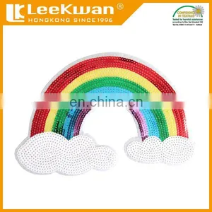 Colorful Rainbow Sequin Embroidered Applique thumbnail-1