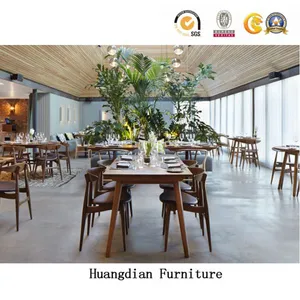 Custom Hotel Wood Restaurant Armrest Chairs Coffee Shop Dining Armchair Set thumbnail-4