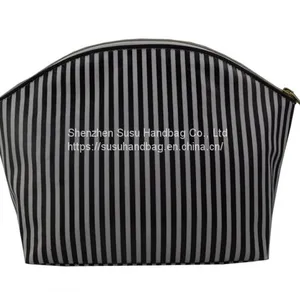 PVC Coated Canvas Striped Makeup Bags Pattern thumbnail-1