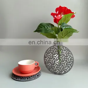 Grey Color Multifunctional Tea Cup Coaster Acrylic With Napkins Custom Felt Coasters thumbnail-6