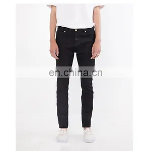 DiZNEW Custom High Waisted Men Black Straight Leg Stretch Bull Jeans thumbnail-2