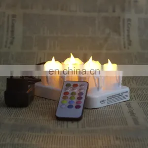 2020 Amazon Hot Seller 6 Packes Electric Flame Design Led Candle Rechargeable With Remote for Holiday Decoration thumbnail-4