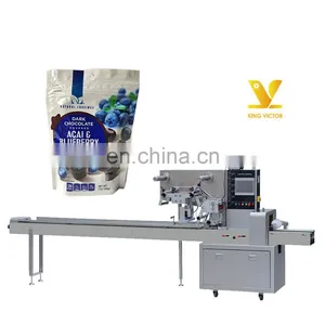 Flow Blueberry Fresh Fruit Slices Packing Machine Pillow Foshan With Tray Factory Price thumbnail-1