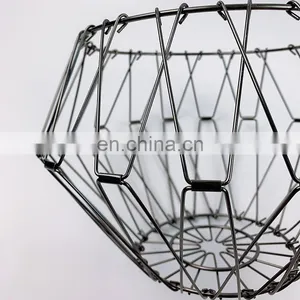 Multi Purpose Foldable Metal Organizer Basket Bin Kitchen Bathroom Fruits Mesh Wire Baskets For Storage thumbnail-5