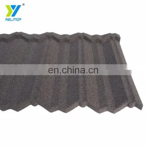 Modern Style Coffee Black Nosen Type Stone Coated Steel Roof Tile 0.3mm 0.35mm 0.4mm 0.5mm Metal Roofing Sheet thumbnail-4