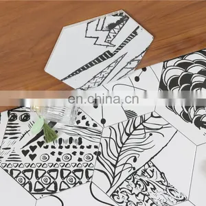 Black and White Van Gogh Plants Art Hexagonal Brick 200 * 230 Nordic Simple Wind Background Wall Decorative Brick thumbnail-4
