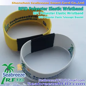 RFID Polyester Elastic Wristband, NFC Polyester Elastic Wristband, RFID Polyester Elastic Telescopic Bracelet thumbnail-1