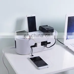 Heat Dissipation Plastic Cable Tray Electric Wire Storage Table Use Cable Organizer ABS Plastic Socket Organizer With Lid thumbnail-3
