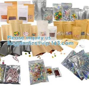 Custom Aluminum Foil Stand Up Flat Pouch Bags Stand Up Pouch Food Bag Protein Zipper Bag, Standup Pouch Bags, Bagease thumbnail-2