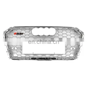 New ABS Auto Grille for Audi A4 B9 A4L Radiator Honeycomb Front Bumper Grill RS4 Facelift Mesh Grille 2017 2018 2019 thumbnail-1