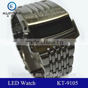 Machine Cat Head Stainless Steel Back Metal Bracelet Watch Lcd Display thumbnail-1
