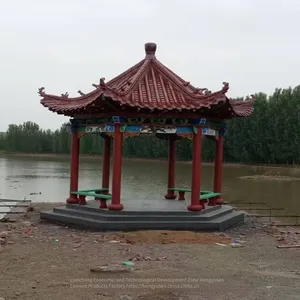 Manufacturer of Cement Imitation Wood Painted Archaized Pavilions and Painted Pavilions in Ancient Architectural Corridors thumbnail-5