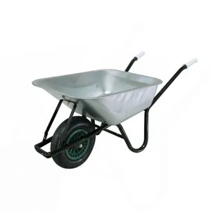 Heavy Duty Garden Wheelbarrow With Solid Rubber Tire for Construction thumbnail-3