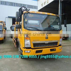 HOWO 3800mm Wheelbase Cheap Wrecker Tow Truck, L5600*W2300 Flatbed Wrecker Towing Truck on Sale in Africa thumbnail-2
