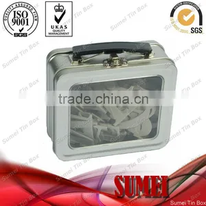 Square Tin Packing Box With Handle thumbnail-1