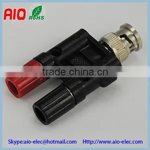 Y Type BNC Male Plug to 2 Binding Post RF Adaptor Connector for CCTV thumbnail-1