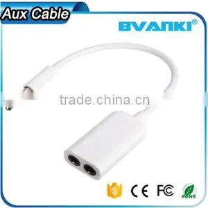 2016 Best Selling Products 3 Ring Male To 2 3.5mm Female TRRS AUX Audio Adapter Cable for Mobile Phone Express Supplier's Choice thumbnail-6