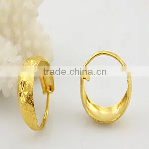 Jewelry Earring Factory China 2015 New Design Fashion 24K Gold Plated Hoop Earrings thumbnail-3