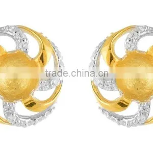 Two Tone Rhodium Plated Ring Earring Set thumbnail-4
