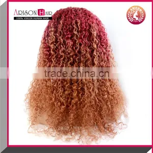 Unprocessed Remy Virgin Peruvian Human Hair Ombre Color Lace Front Wig thumbnail-3