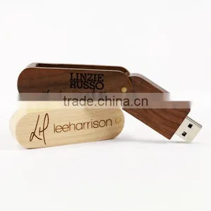 Password Protected Swivel Style 32gb Usb Key Wood thumbnail-5