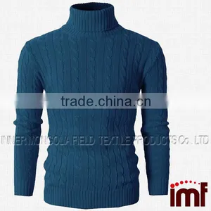 Mens Casual Turtleneck Slim Fit Pullover Sweaters With Twist Patterned thumbnail-1