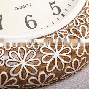 Quartz Analog Home Decor Resin Flower Wall Clock Sweep Movement thumbnail-4