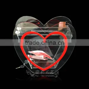 GH-RJ014 Heart Shape Acrylic Donation Box ,Durable Acrylic Donation Box Quality Choice thumbnail-2