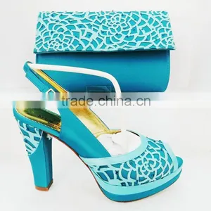 Italian Shoes and Bag Set African Women High Heels Sandals Shoe Matching Clutch Bag thumbnail-2