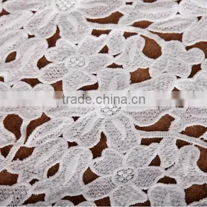 Premium Water Soluble Lace Flower Skirt The Milk Silk Lace Fabrics Small Leaves Embroidery Fabric thumbnail-2