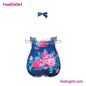 Wholesale Floral Printed Padded Strapless Bikini thumbnail-4