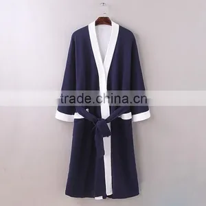 New 2016 Men Waffle Cotton Bathrobes Men Bathroom Spa Robe Male Plus Size Pajamas Traditional Yukata Sleepwear thumbnail-1