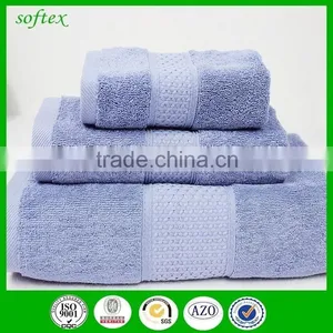 China Hot Sale Bulk Cotton Solid Color 3 Pcs Set Hotel Bath Towels Wholesale thumbnail-1