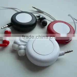 5.5cm Diameter Elastic Promotion Colorful Retractable Earphone for Mobile thumbnail-1