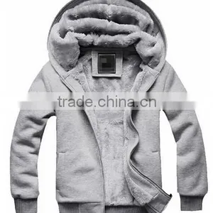 New Thick Velvet Hooded Zip Coat Hoodies Men Winter Jackets Quality Choice thumbnail-4