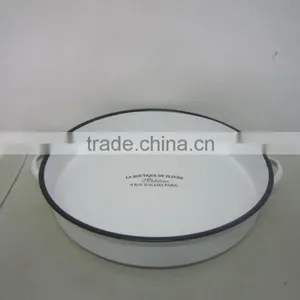 Round Enamel Tray, Metal Plate thumbnail-1