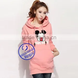 Wholesale Women's Extra Long Hoodies With Kangaroo Pocket thumbnail-3