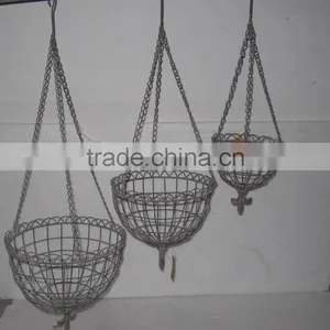 Vintage Handmade Wholesale Wire Hanging Basket thumbnail-1