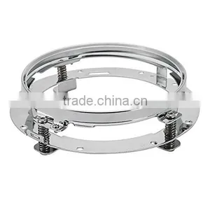 7" Motorcycle Chrome Daymaker Headlight Extension Trim Ring Bracket For Harley (Fits: Harley) thumbnail-1