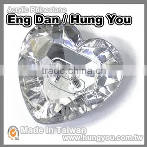 Heart Shape Rhinestone Buttons For Clothes thumbnail-3