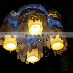 Yellow Glass Flush Mounted Ceiling Lamp thumbnail-1