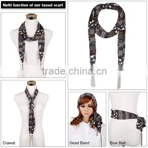 Top Sale Funny Tetris Printing Scarf, Crumpled Scarf thumbnail-6