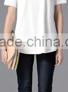 Custom Pain Cotton Woman T-shirt With Your Own Logo thumbnail-1
