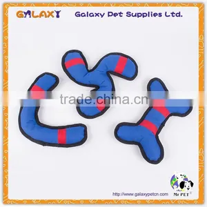 M1109 Wholesale Polyester Bone Shape Tough Dog Toy With Squeaker thumbnail-1