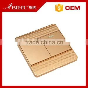 Bihu Glod PC Material 2 Gang 2 Way Switch Electric Wall Switch for Home thumbnail-4