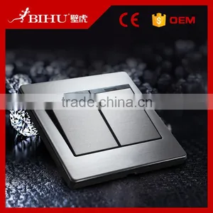 Selling Well All Over the World BIHU Metal Electric Wall Switch 2 Gang Switch thumbnail-6