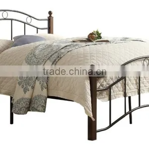 Antique Metal Platform Bed Queen Full Black and Brown thumbnail-2