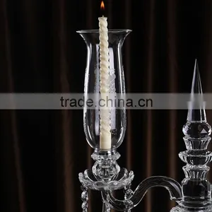 2 Arms k9 Crystal Pink Engraved Base Candle Holder thumbnail-5