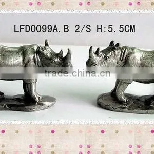 2012 Crafts Metal Pewter Rhinoceros Statue Sculpture thumbnail-1